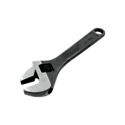 Llave ajustable perico Santul 32mm pavonada negra con escala métrica para uso profesional.