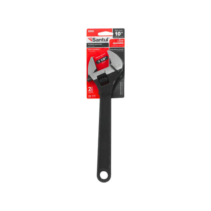 Llave ajustable Santul 10 pulgadas, tipo perico, acabado pavonado negro de acero al carbono