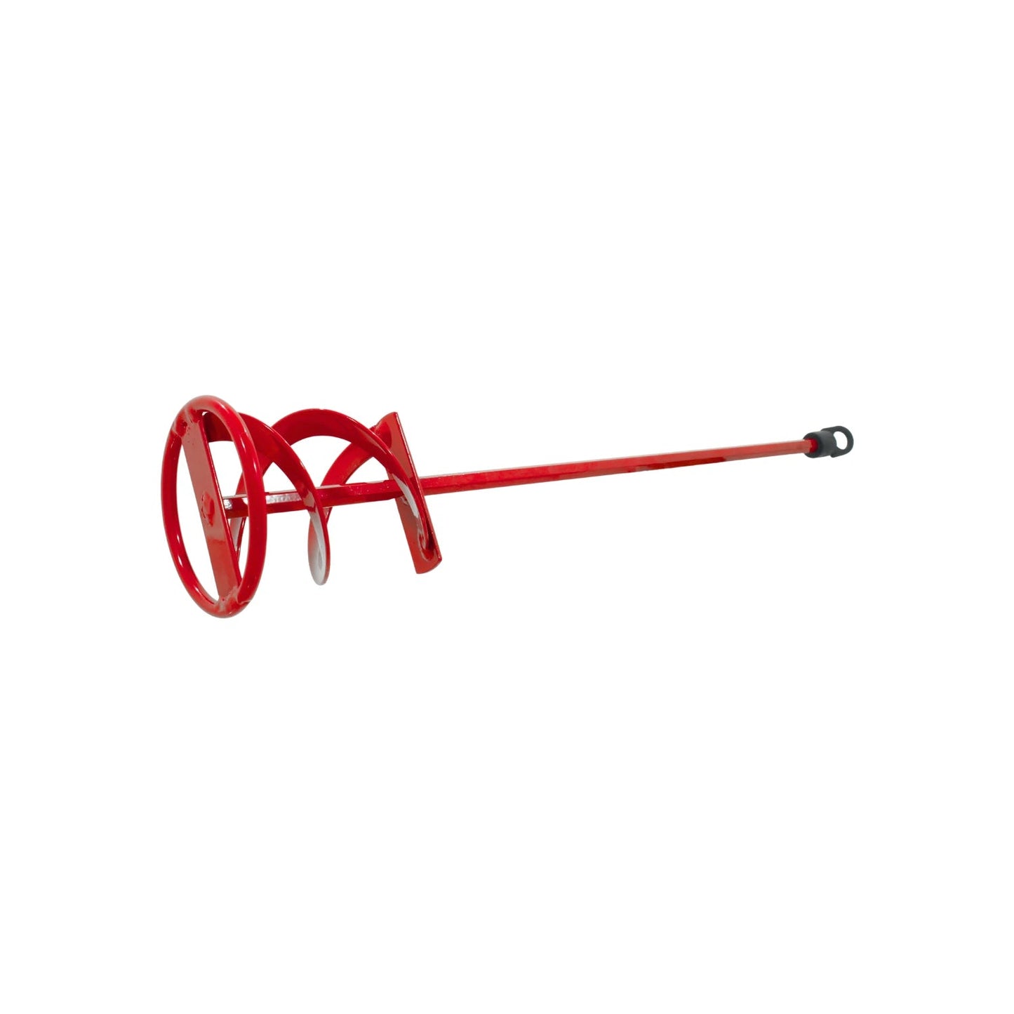 Accesorio revolvedor de pintura rojo para taladro, aspas en espiral para mezclar cemento, yeso y líquidos.