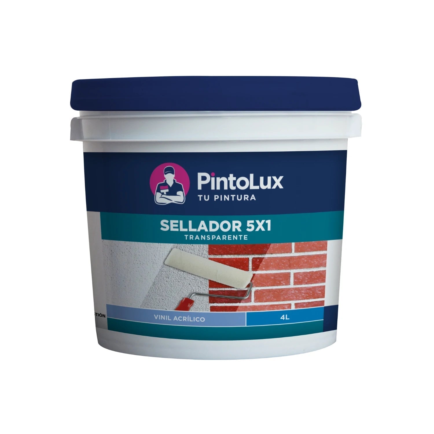 Sellador viníl acrílico Pintolux 5X1 transparente 4L para preparar y proteger paredes y muros