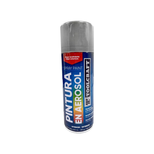 Pintura en aerosol Toolcraft plata 400 ml, esmalte acrílico para interior y exterior
