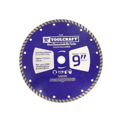 Disco 9" corona continua Toolcraft TC4495 turbo diamantado