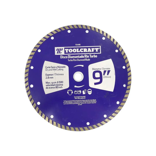 Disco 9" corona continua Toolcraft TC4495 turbo diamantado