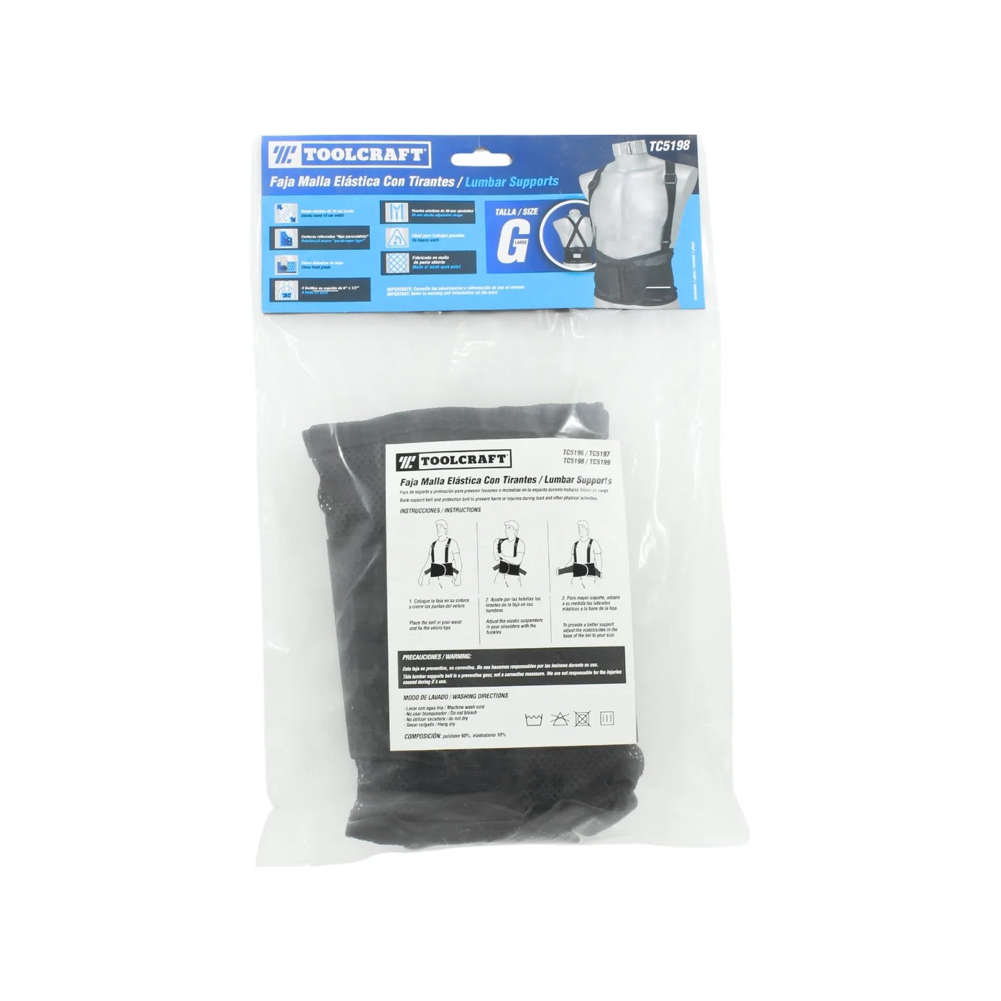 Faja industrial grande con tirantes Toolcraft TC5198