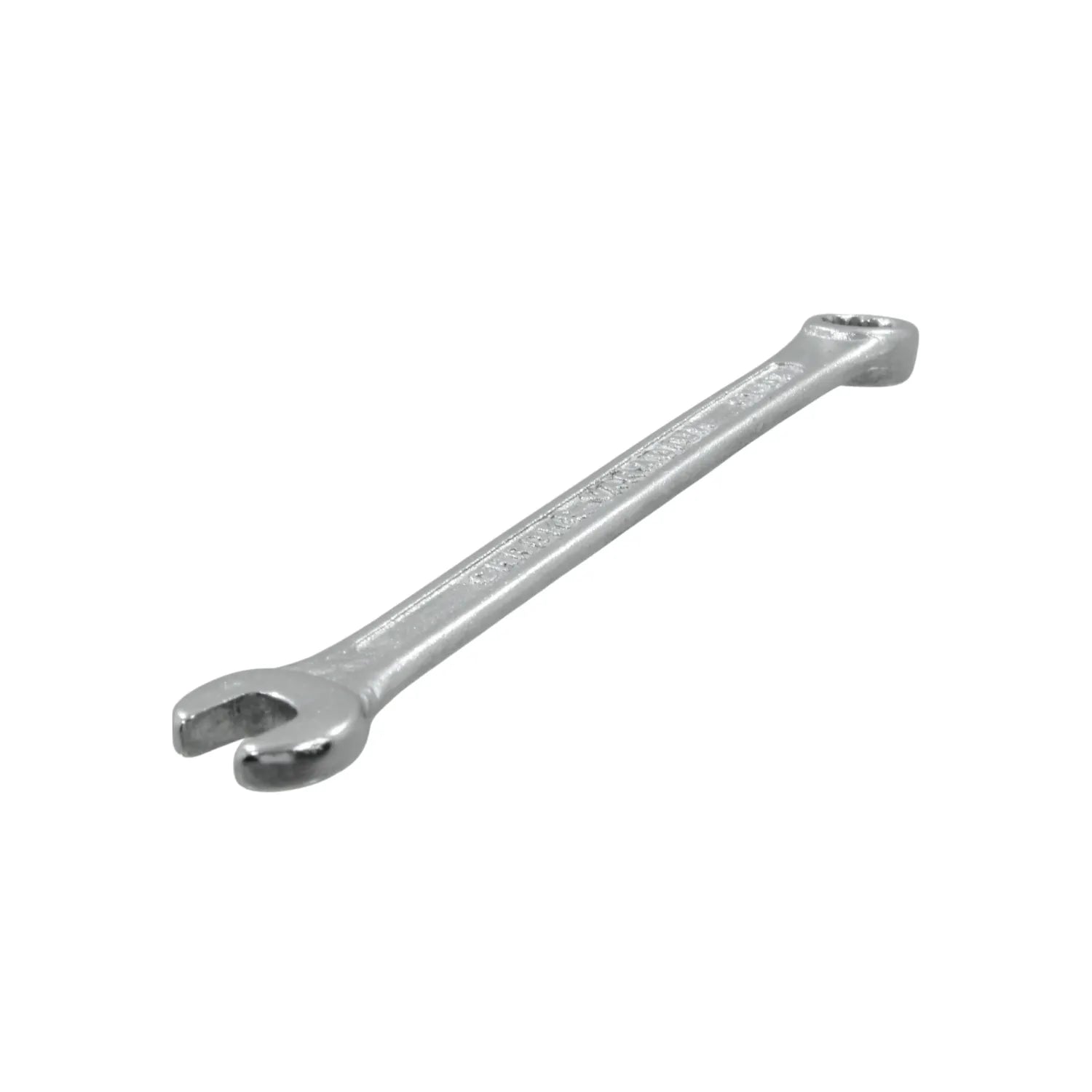 Llave mixta profesional de acero cromado, bocas abierta y de estrella, ideal para ajustar tuercas.