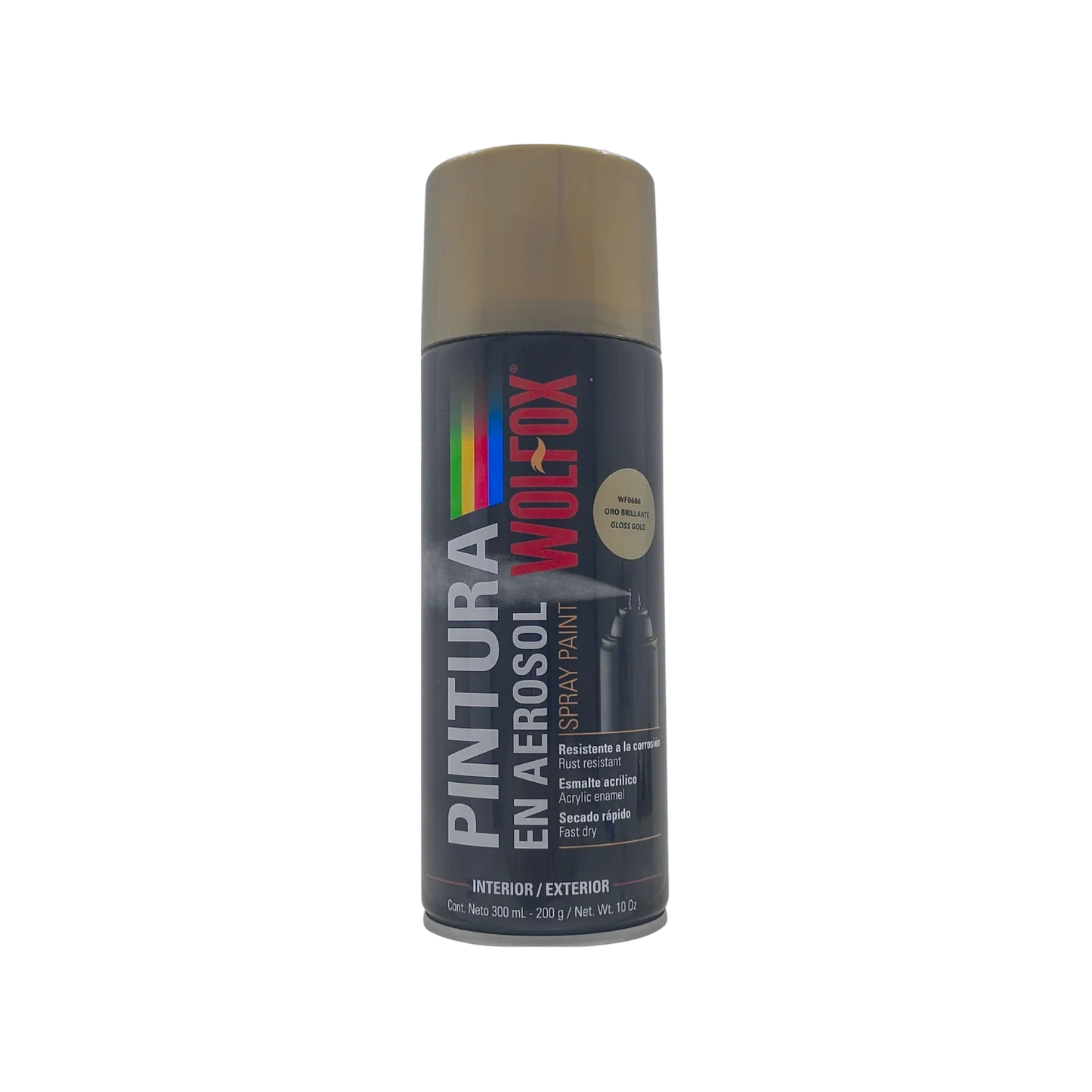 Pintura en aerosol oro brillante 300 ml Wolfox WF0686