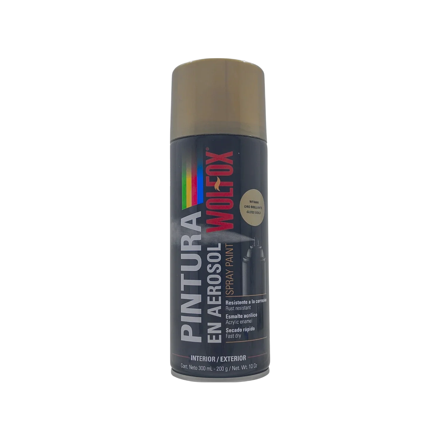 Pintura en aerosol oro brillante 300 ml Wolfox WF0686
